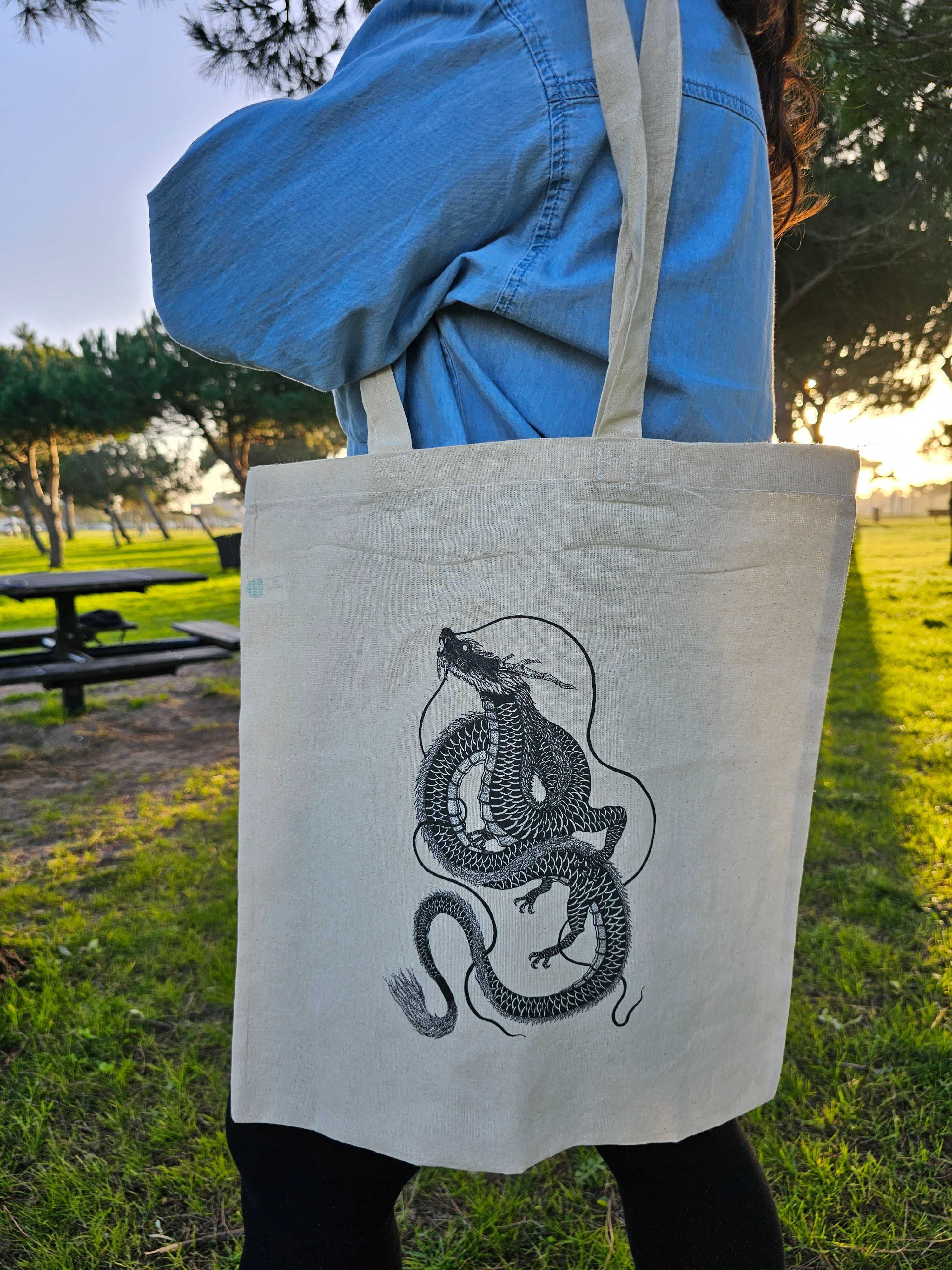 Totebag Dragão Negro - Arte Original