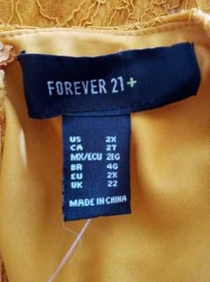 Forever 21 musztardowa koronkowa mini sukienka 5XL / 50 / 22