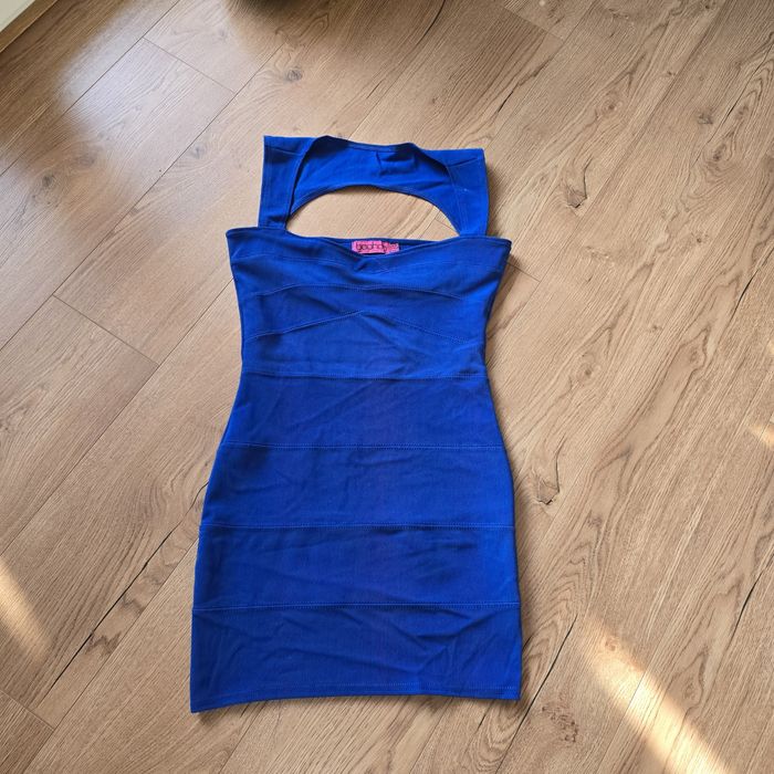 Sukienka mini bandazowa chabrowa m 38 l 40 boohoo