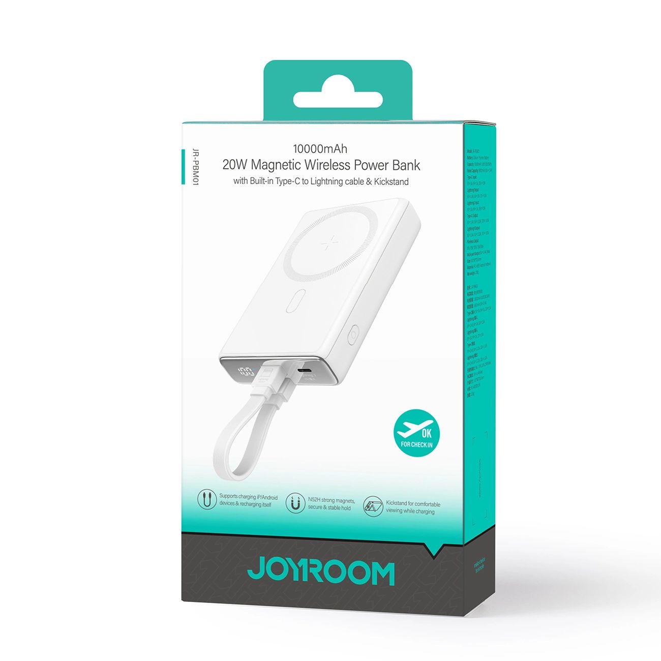 Powerbank Joyroom JR-PBM01 magnetyczny 10000mAh 20W z podstawką