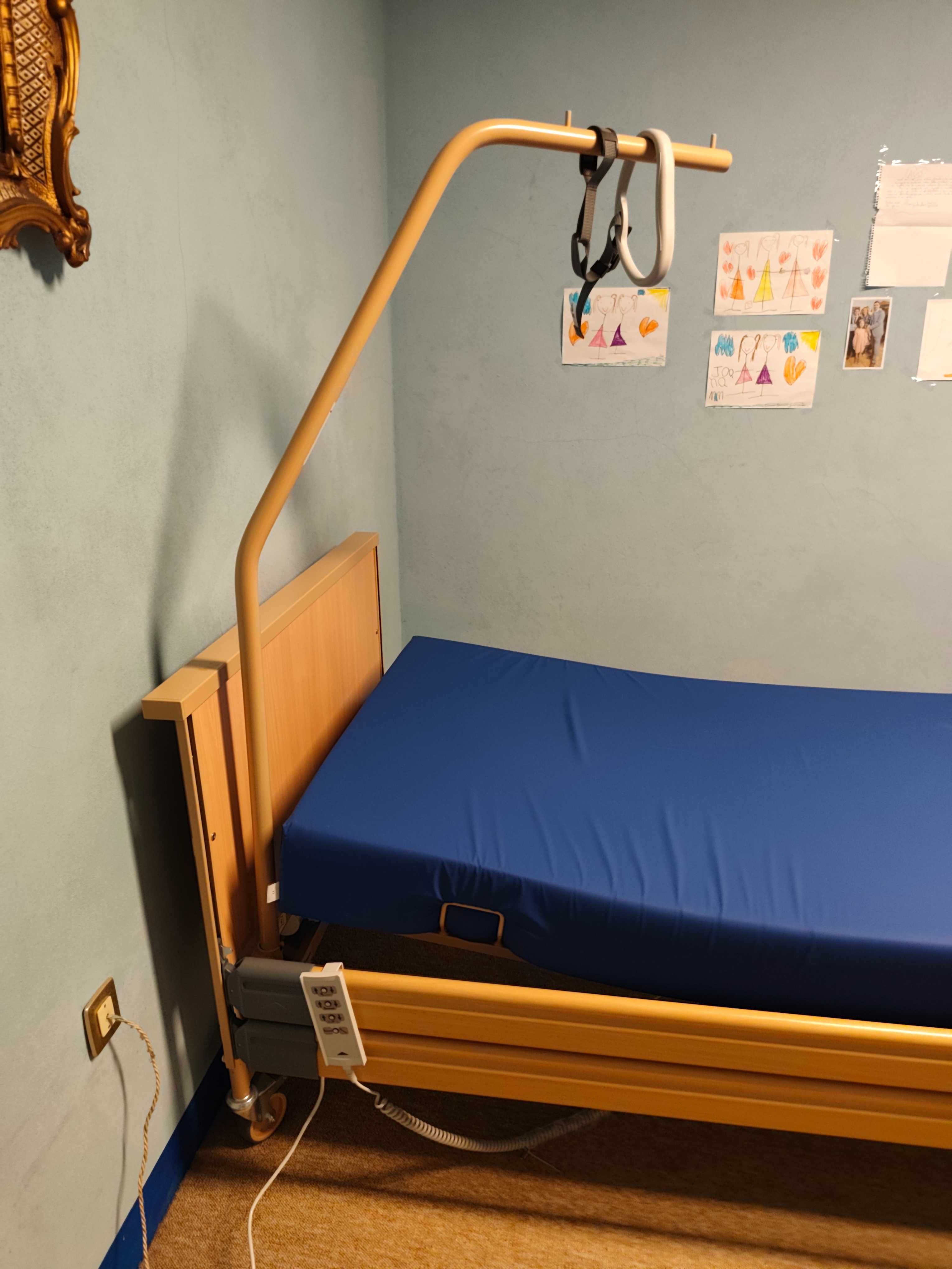 CAMA ELETRICA ARTICULADA + Colchão Premium + Mesa de Leito + Pendural