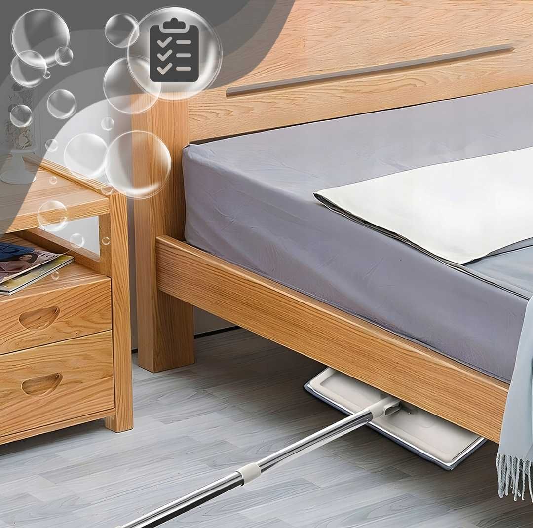 Mop płaski do mycia podłogi obrotowy wyciskacz, wiaderko + 2 wkłady I6