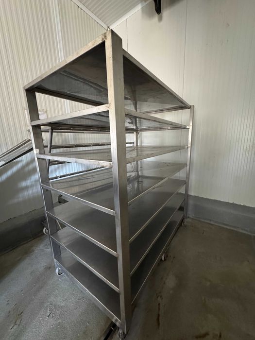 Carro/Estante Industrial em Inox com Rodas — 103x180x195 cm
