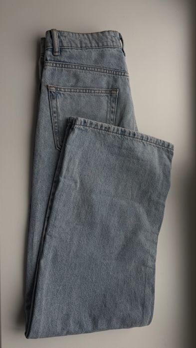 Блакитні прямі джинси zara pull&bear wide leg. Розмір 36.