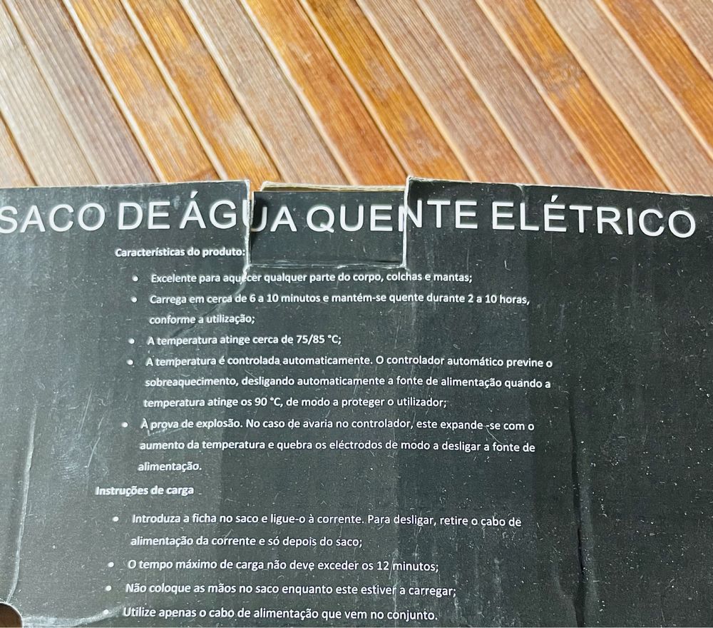 Saco de água quente eléctrico NOVO!!