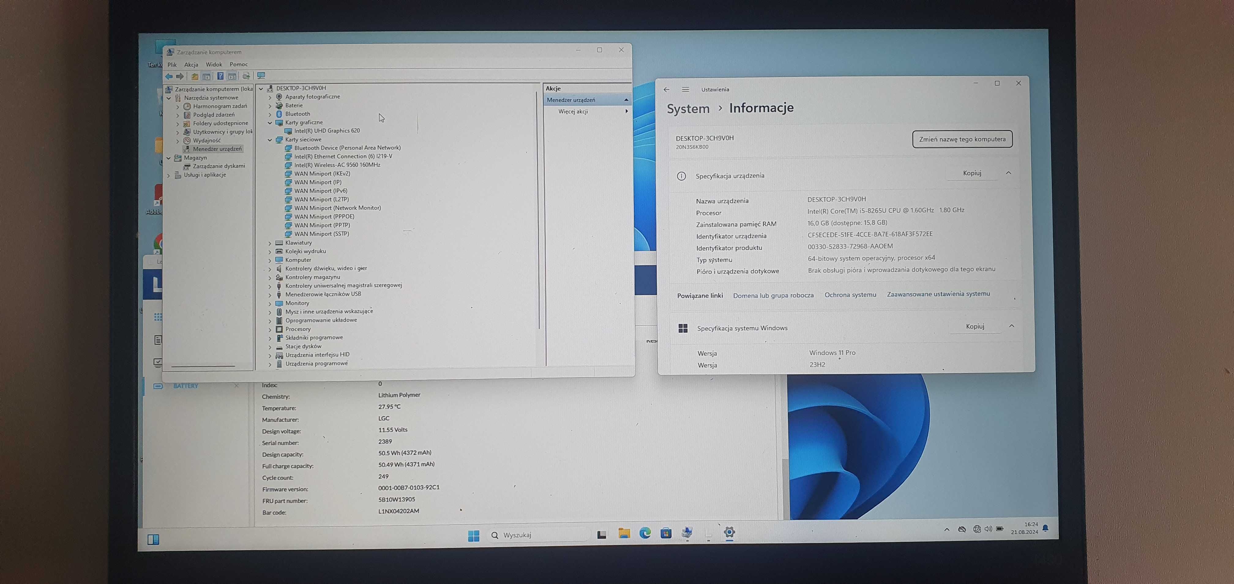 Lenovo T490 i5 16GB 240SSD W11