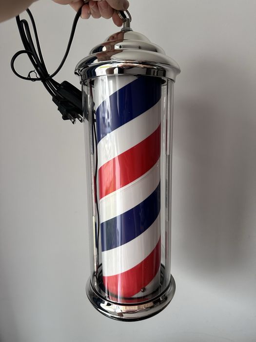 Słup obrotowy szyld reklamowy Barber szop znak