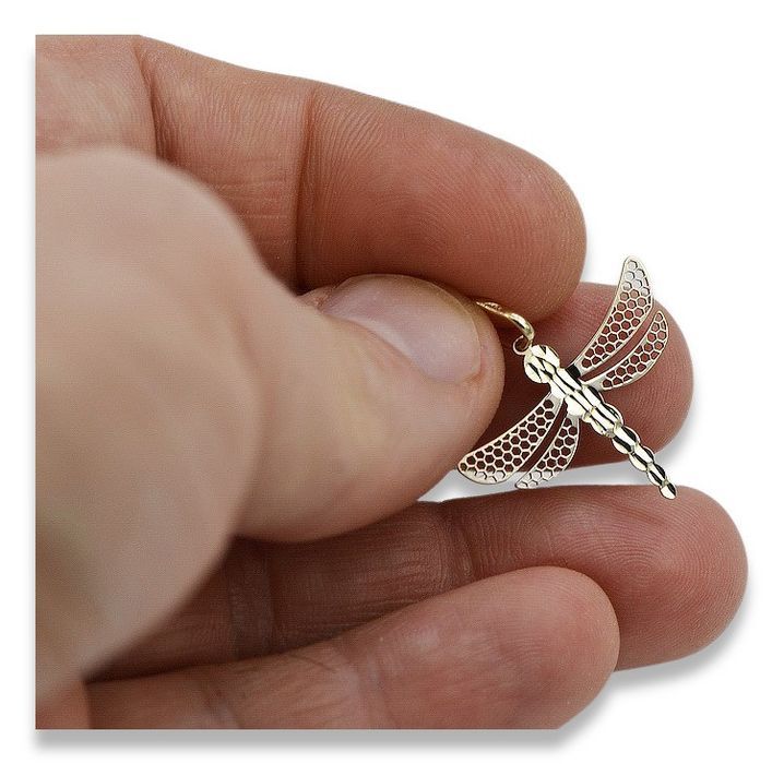 Złota zawieszka Ważka 14k 585 z łańcuszkiem cpn041y&cc077y Gdańsk