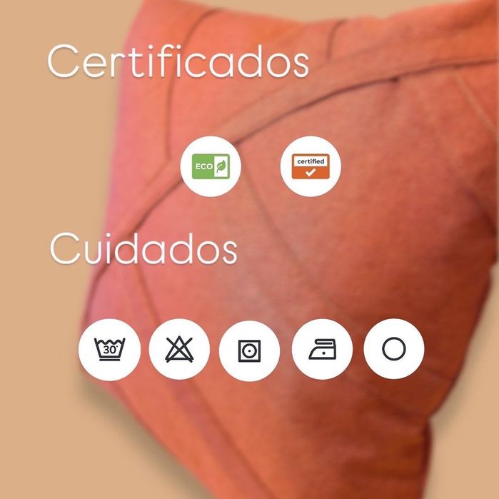 Almofada decorativa Moira, inspirada na forma e cor de folhas