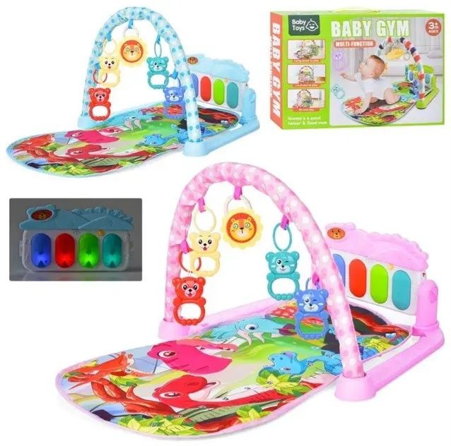 Розвиваючий музичний килимок для немовлят,коврик з піаніно, погремушки