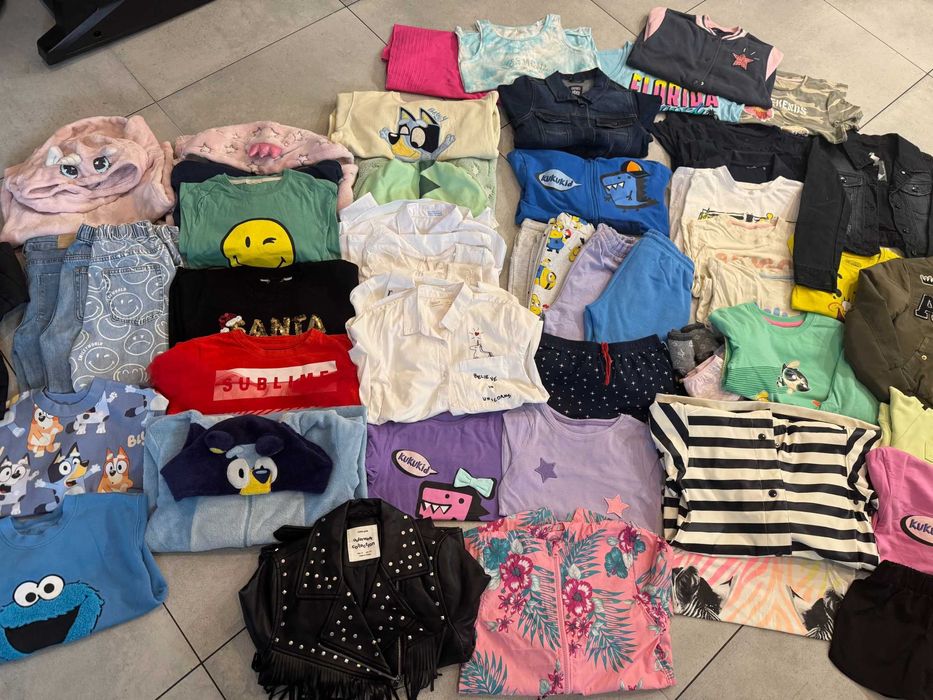 Mega paka ubranek dla dziewczynki roz.128 64szt. Zara H&M i inne