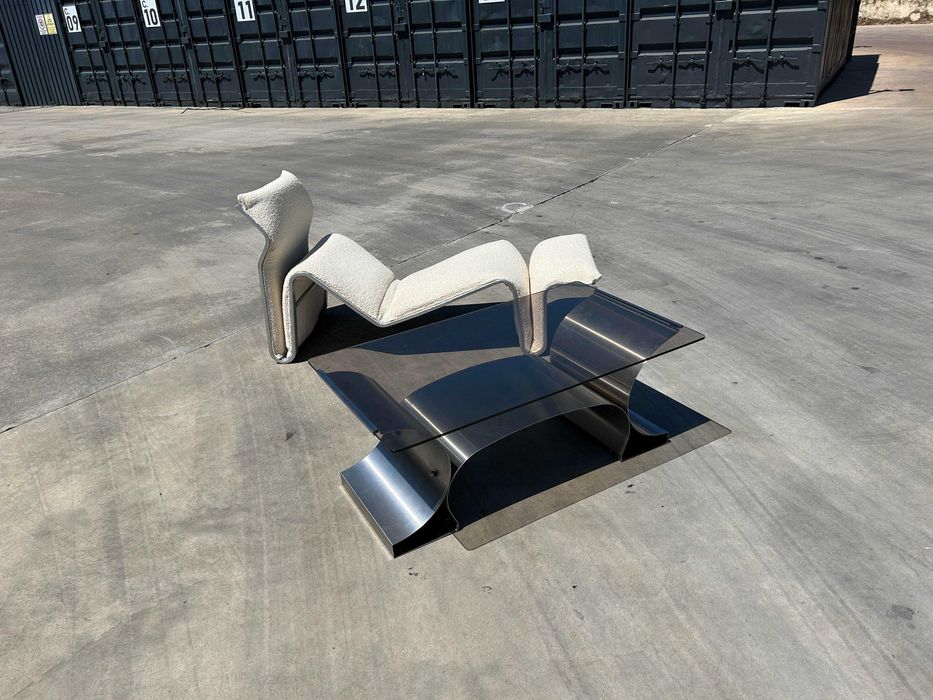 Mesa de centro por François Monnet – Kappa, França, anos 1970