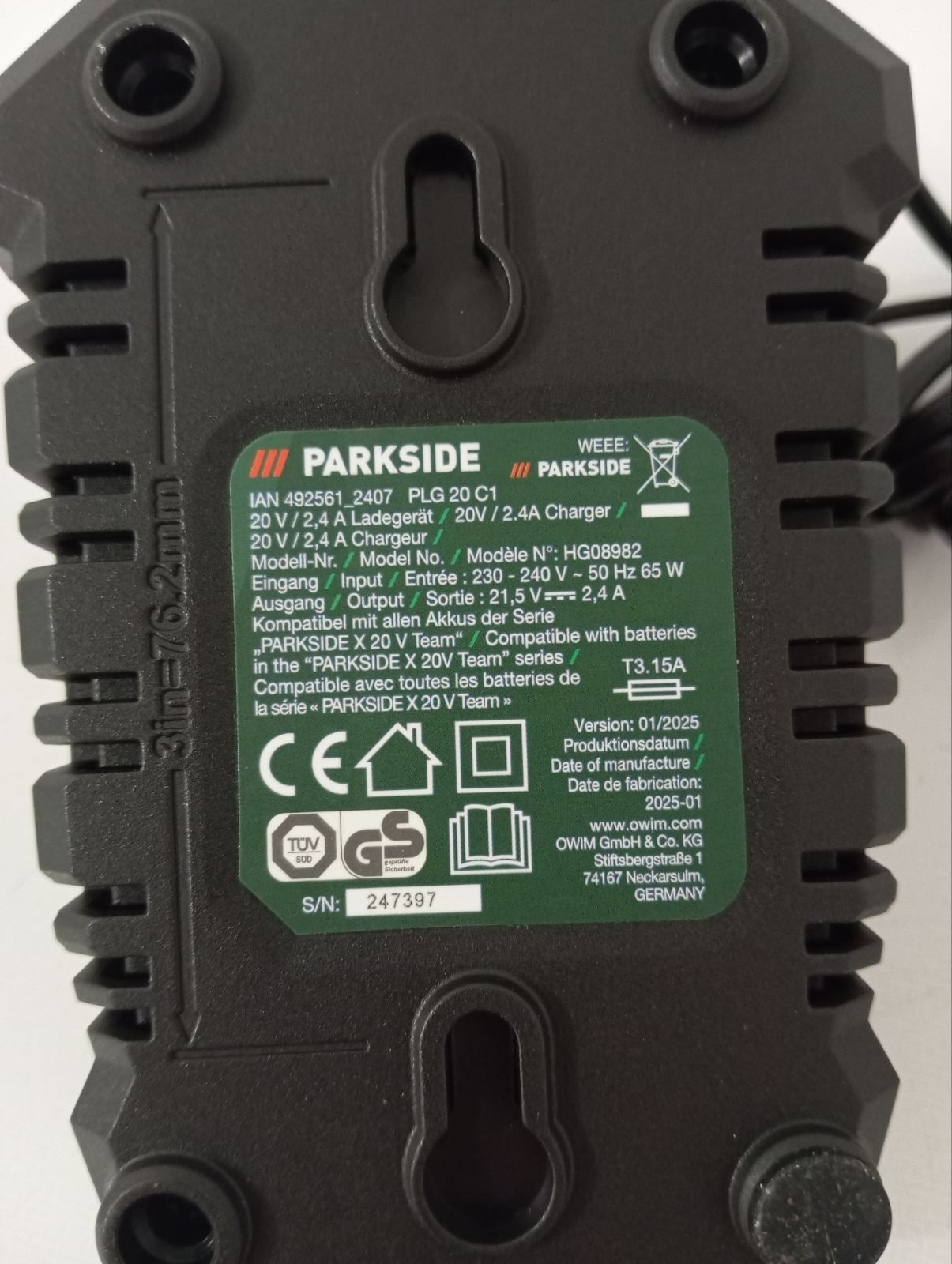 Зарядка парксайд, зарядное parkside, зарядне для парксайду, зарядк опт