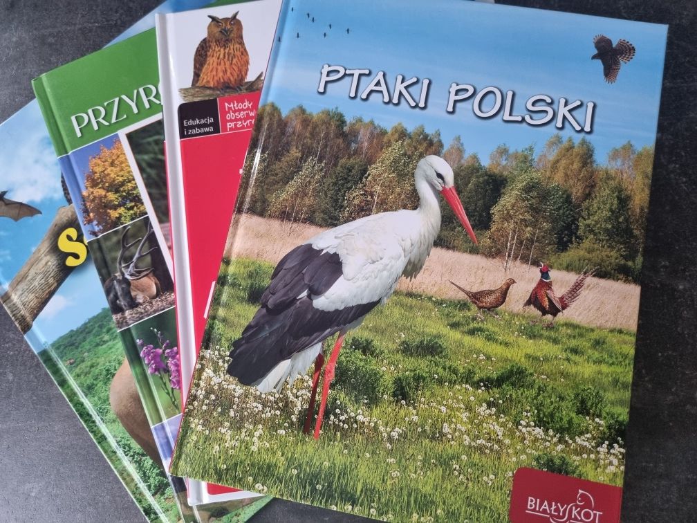 4 książki komplet NOWE przyrodnicze- Ssaki, Zwierzęta chronione, Ptaki