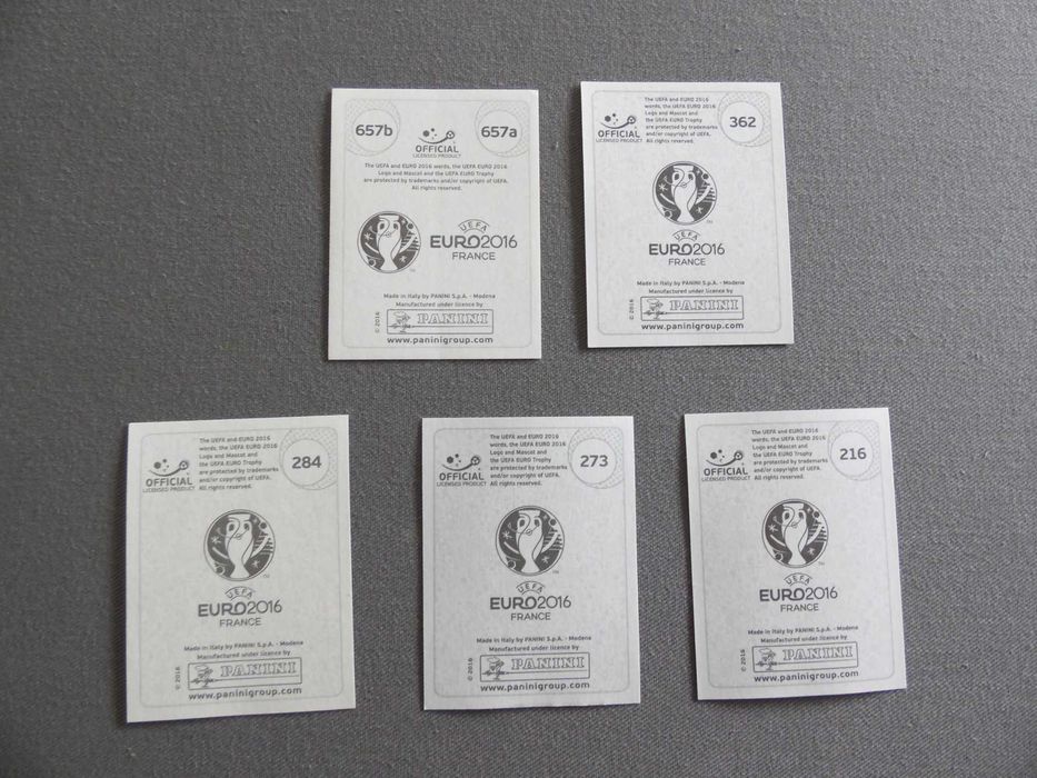 Cromos Panini Europeus 2008, 2012, 2016 e 2020