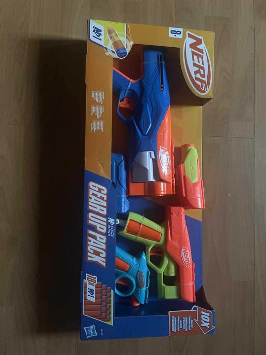 Nerf N-Series Trzy Blastery Gear Up Pack + zestaw strzałek