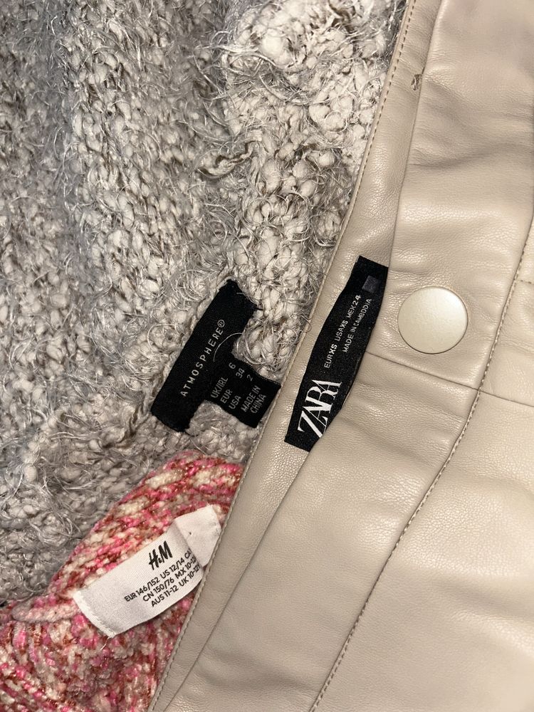 Лот пакет вещей штаны кожаные Zara кофта H&M Atmosphere