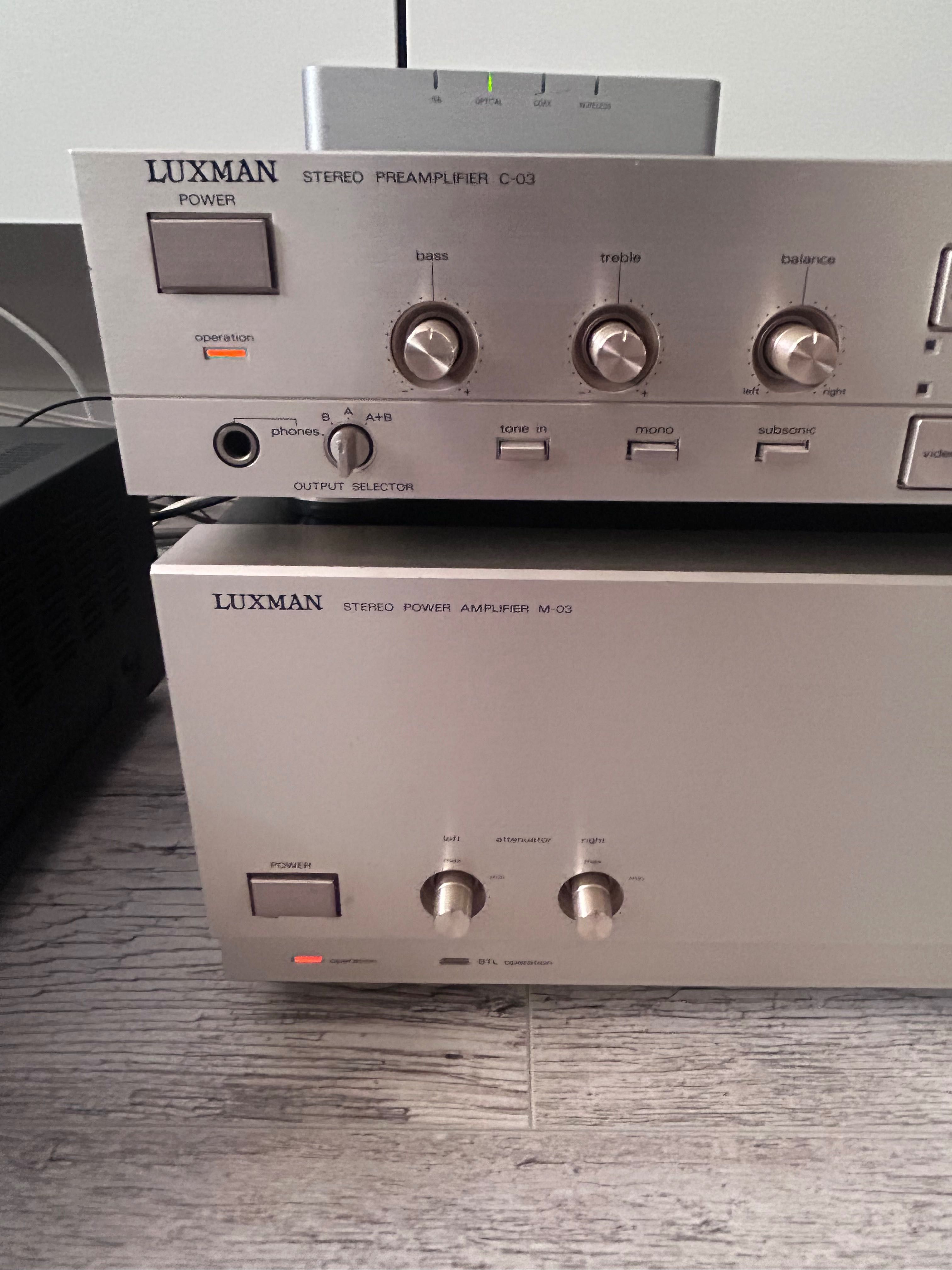 Luxman C-03 i M-03 Końcówka Mocy i Przedwzmacniacz