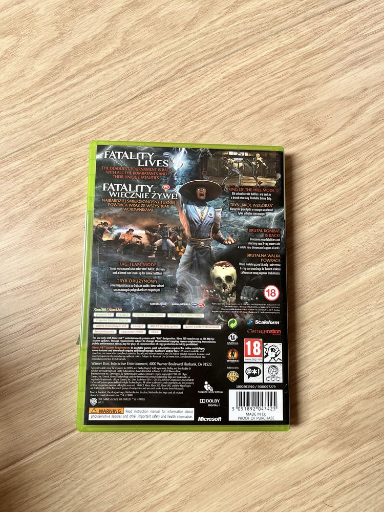 Gry Mortal Kombat 9 i Halo 3 ODST na Xbox 360 w bardzo dobrym stanie