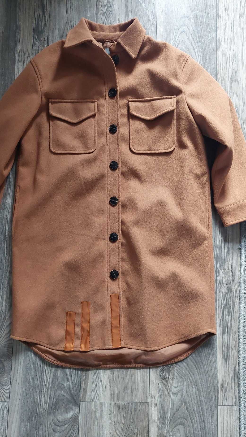 Primark brązowy płaszcz koszula M/L