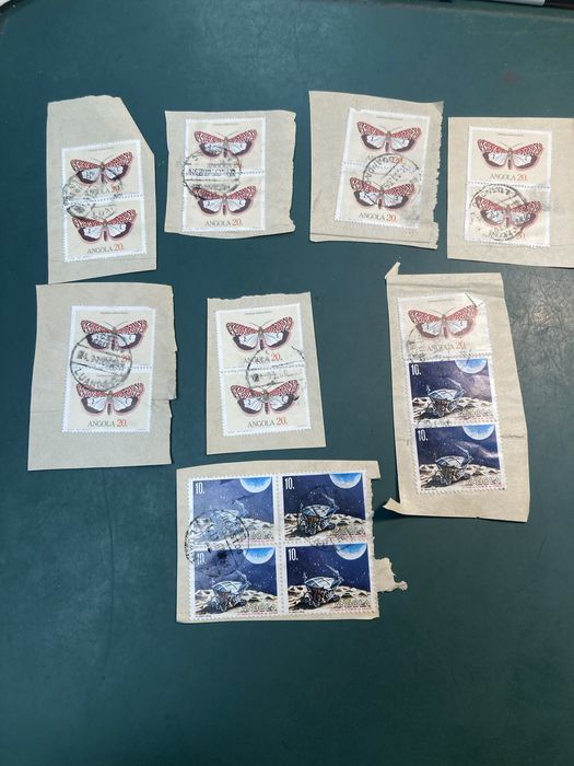 Conjunto de 19 Selos de Angola, Carimbados