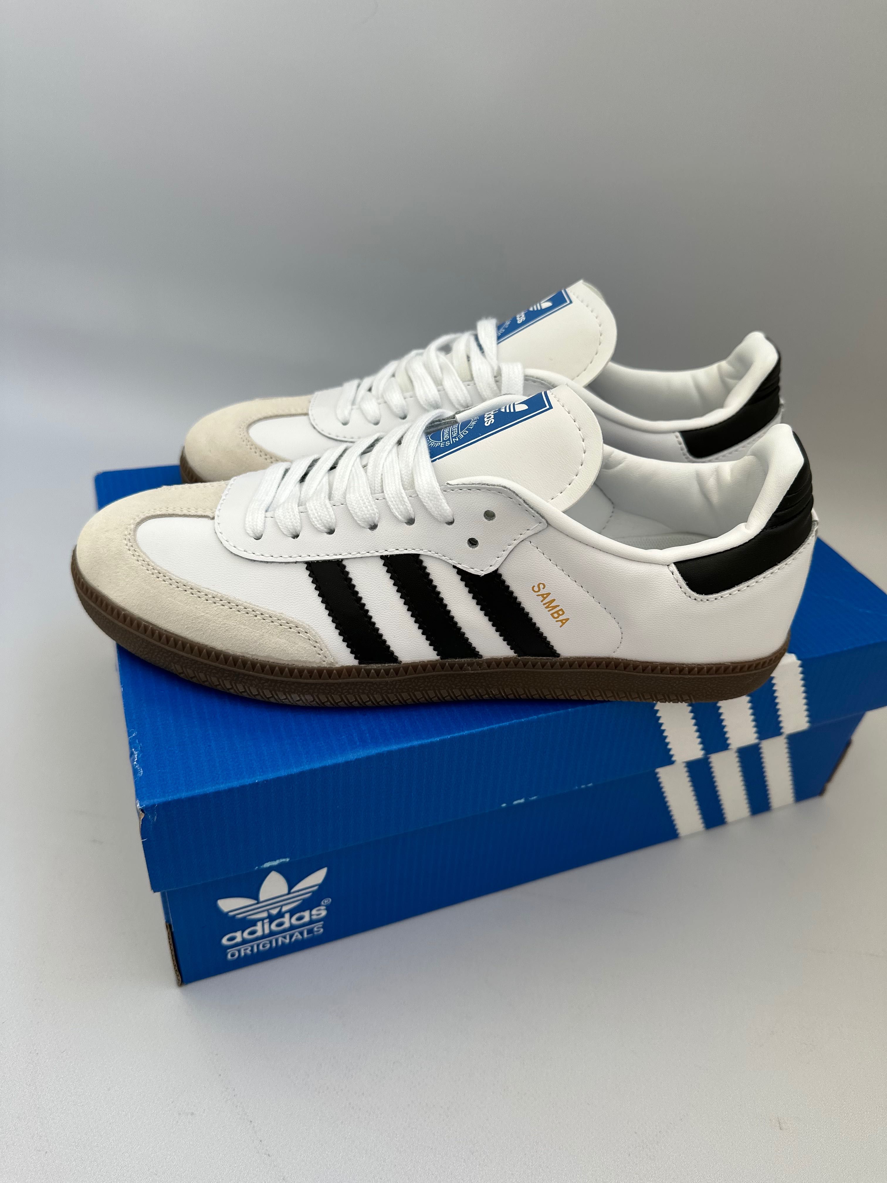 Кеды мужские кожаные Adidas Samba White адидас кросівки чоловічі