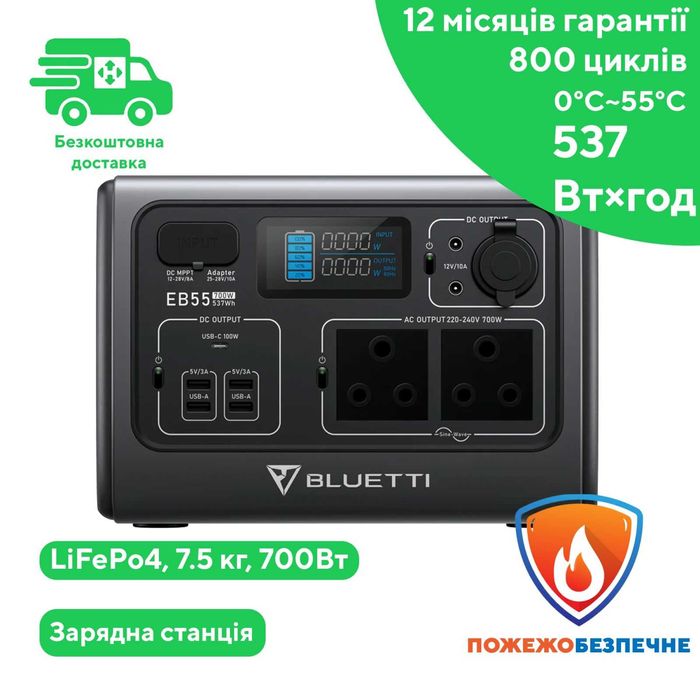 Портативна зарядна станція Bluetti EB55 700W