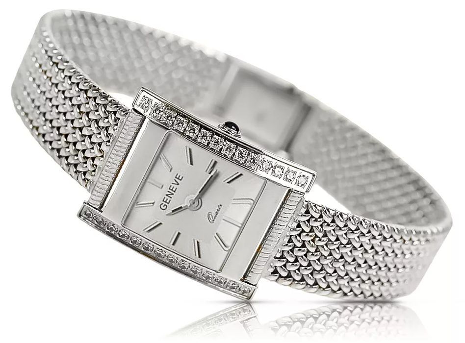 Zegarek damski 14k z białego złota z brylantami lwd035wds&lbw003w Gd