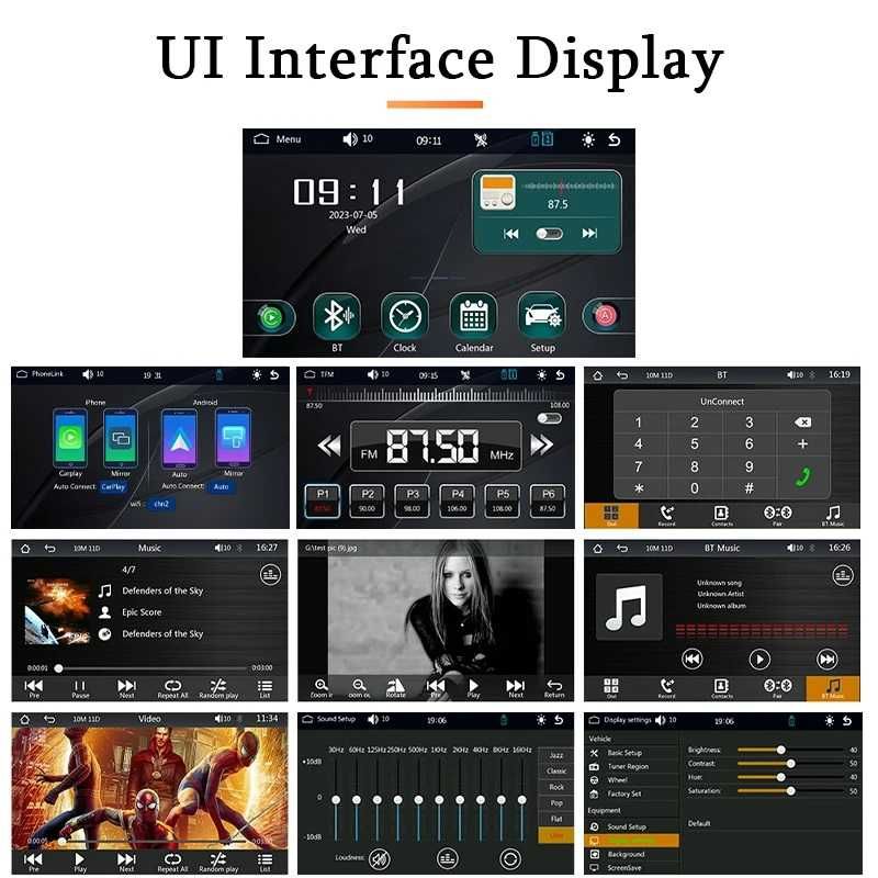 Odtwarzacz wideo MP3 kamera cofania radio transmiter CarPlay Android