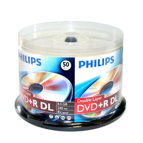 Диски двухслойные PHILIPS, ELLITEX DVD+R DL 8.5Gb