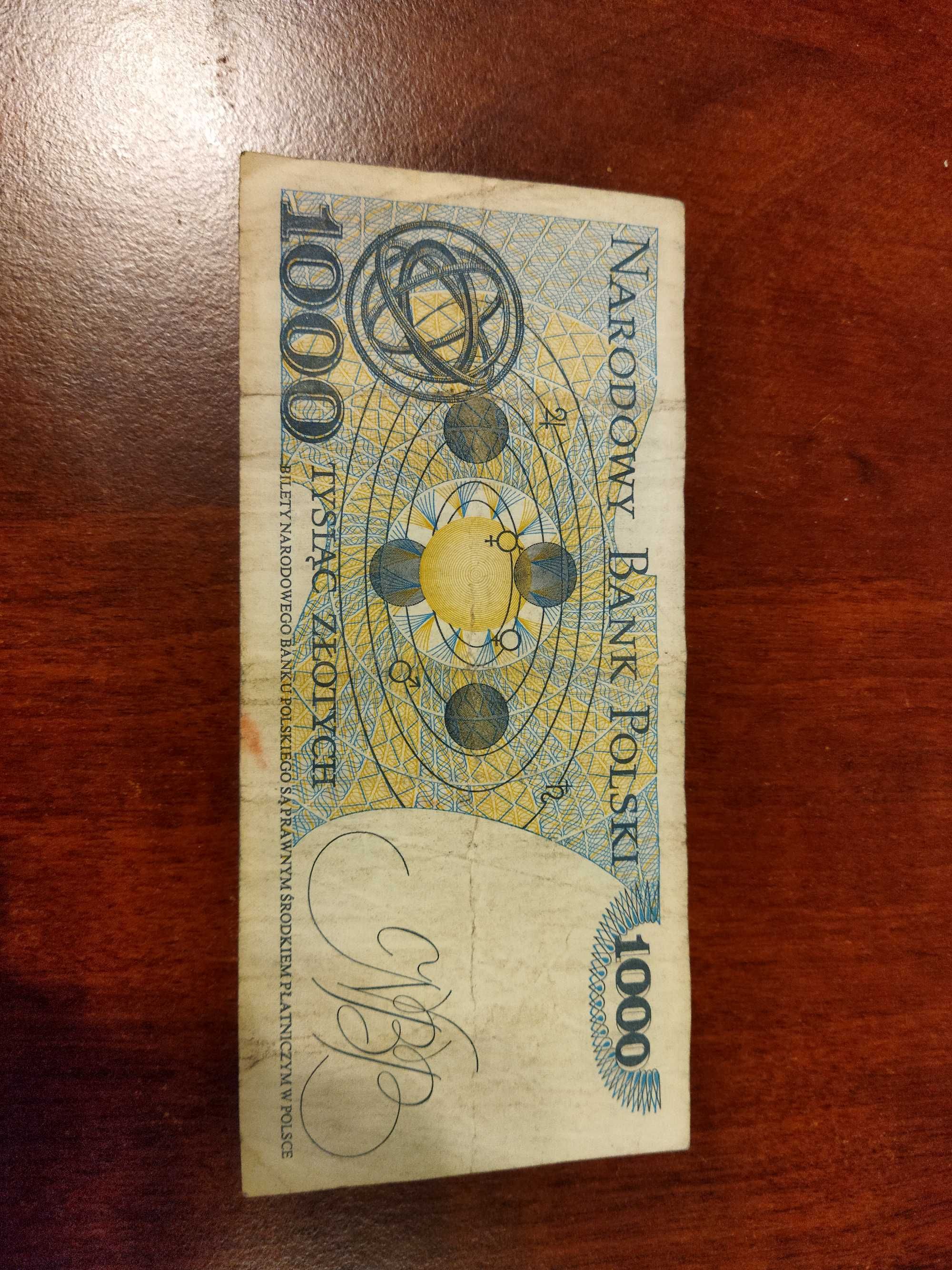 1000 zł Kopernik 1982 banknot