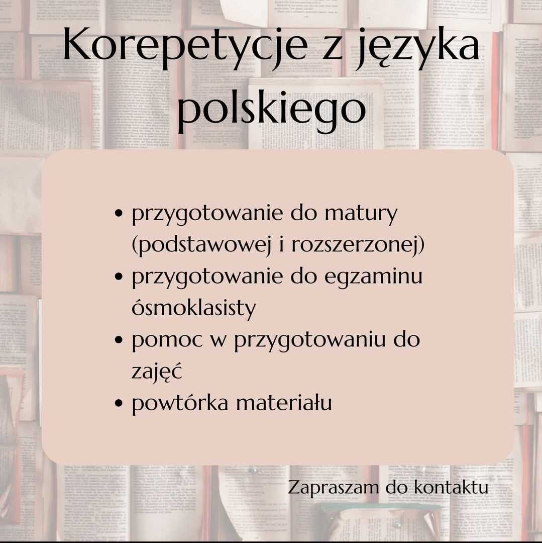Korepetycje z języka polskiego dla ósmoklasistów i maturzystów!