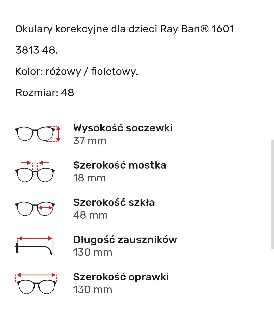 Okulary oprawki Ray Ban Junior dla dzieci korekcyjne