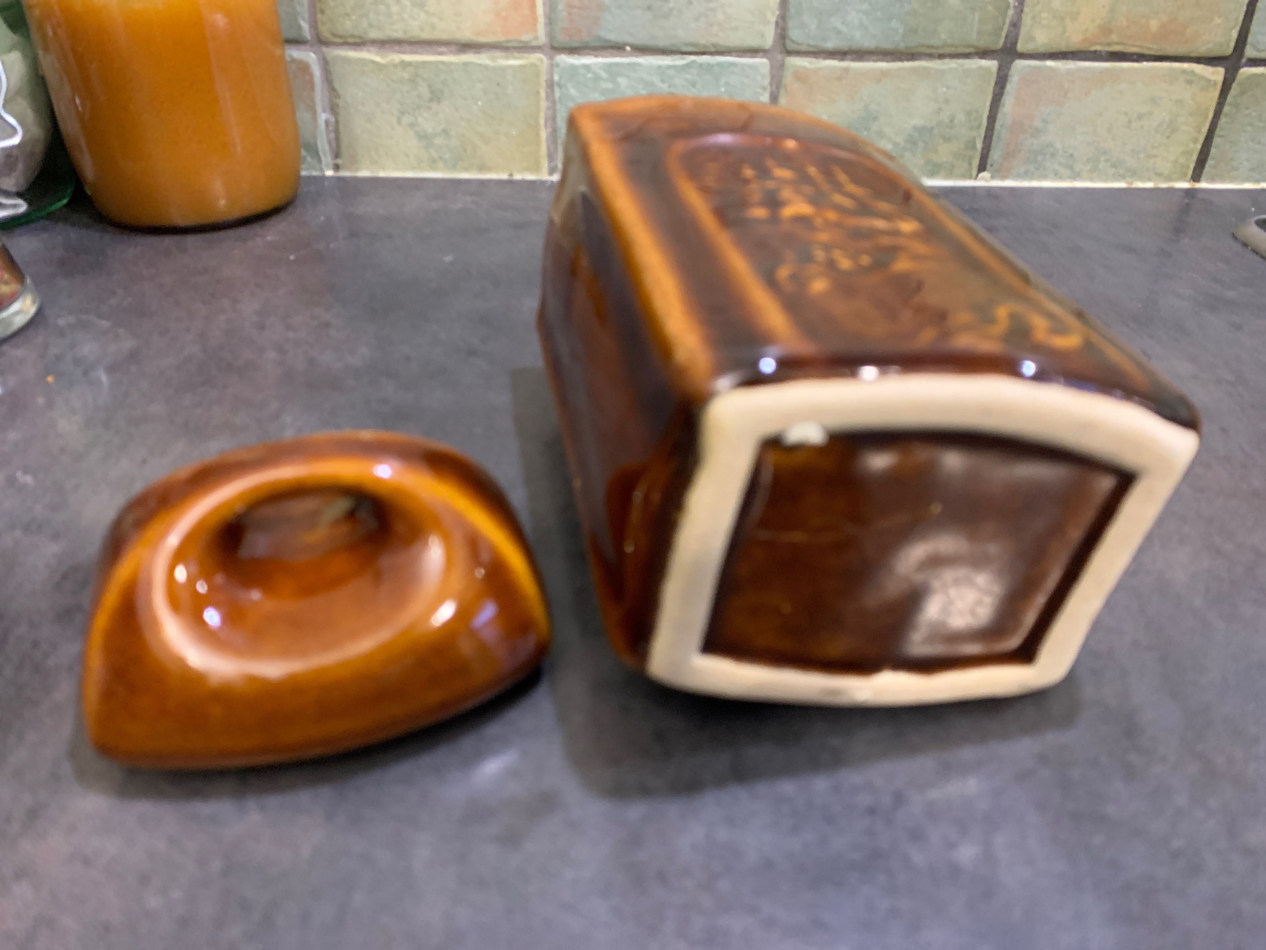 Pojemnik kuchenny  Brązowy j. Pruszków Porcelit prl