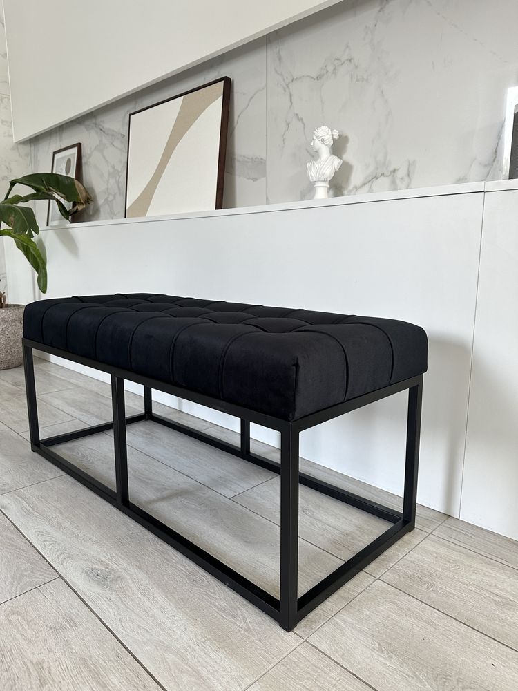 Laweczka tapicerowna metalowa pikowna duza 100 cm promocja