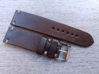Skórzany pasek zegarka 21/20 mm brąz wenge S/M