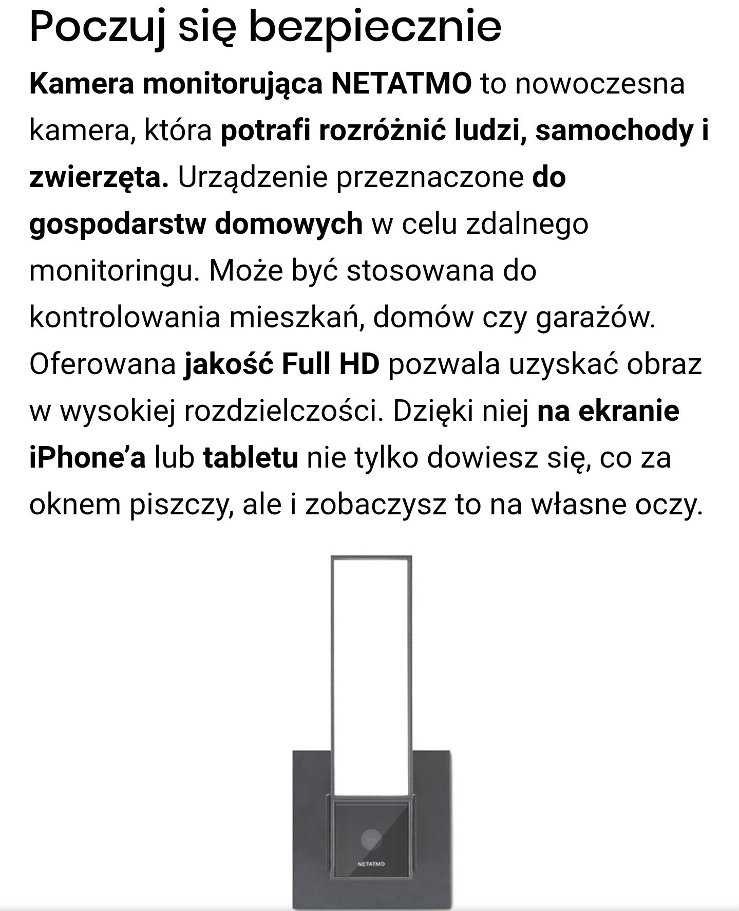 Kamera monitorującą Netatmo
