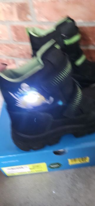 Nowe buty kozaki śniegowce czarne 35 dla chłopca richter świecący oczy