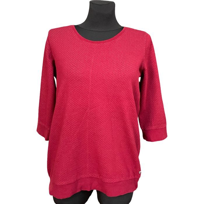 Cecil Koszulka na Długi Rękaw Damska Wygodna Czerwona Rozmiar M