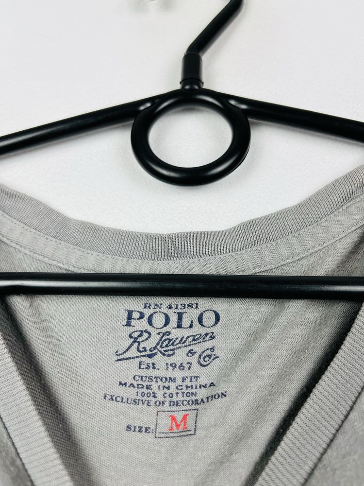 Szara koszulka z krótkim rękawem męska Polo Ralph Lauren rozmiar M fit
