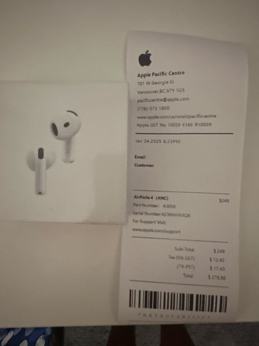 Nowe airpods 4 anc gwarancja