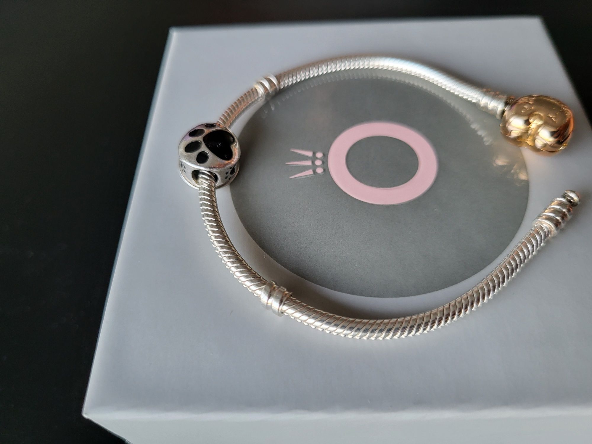 Charms psia łapka kocia Srebro 925 do bransoletki Pandora