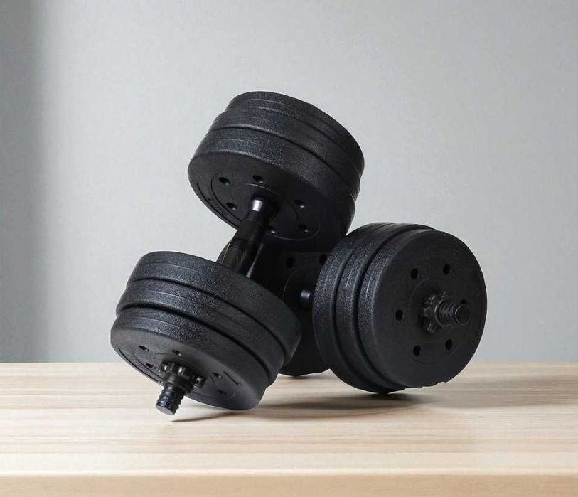 Hantle 20 kg z funkcją sztangi Czarne