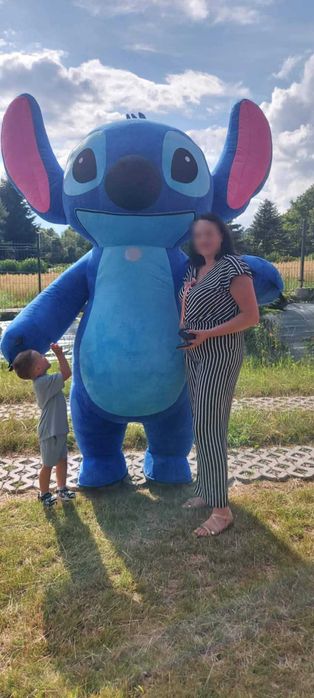Przebranie Kostium Dmuchany 2,6m biały miś maskotka 2,6m Stich Angel