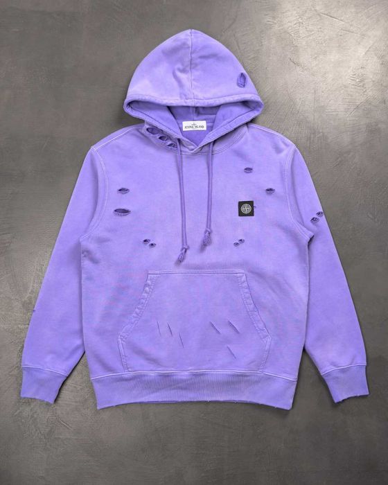 Худі Stone Island Vintage Hole Hoodie Purple