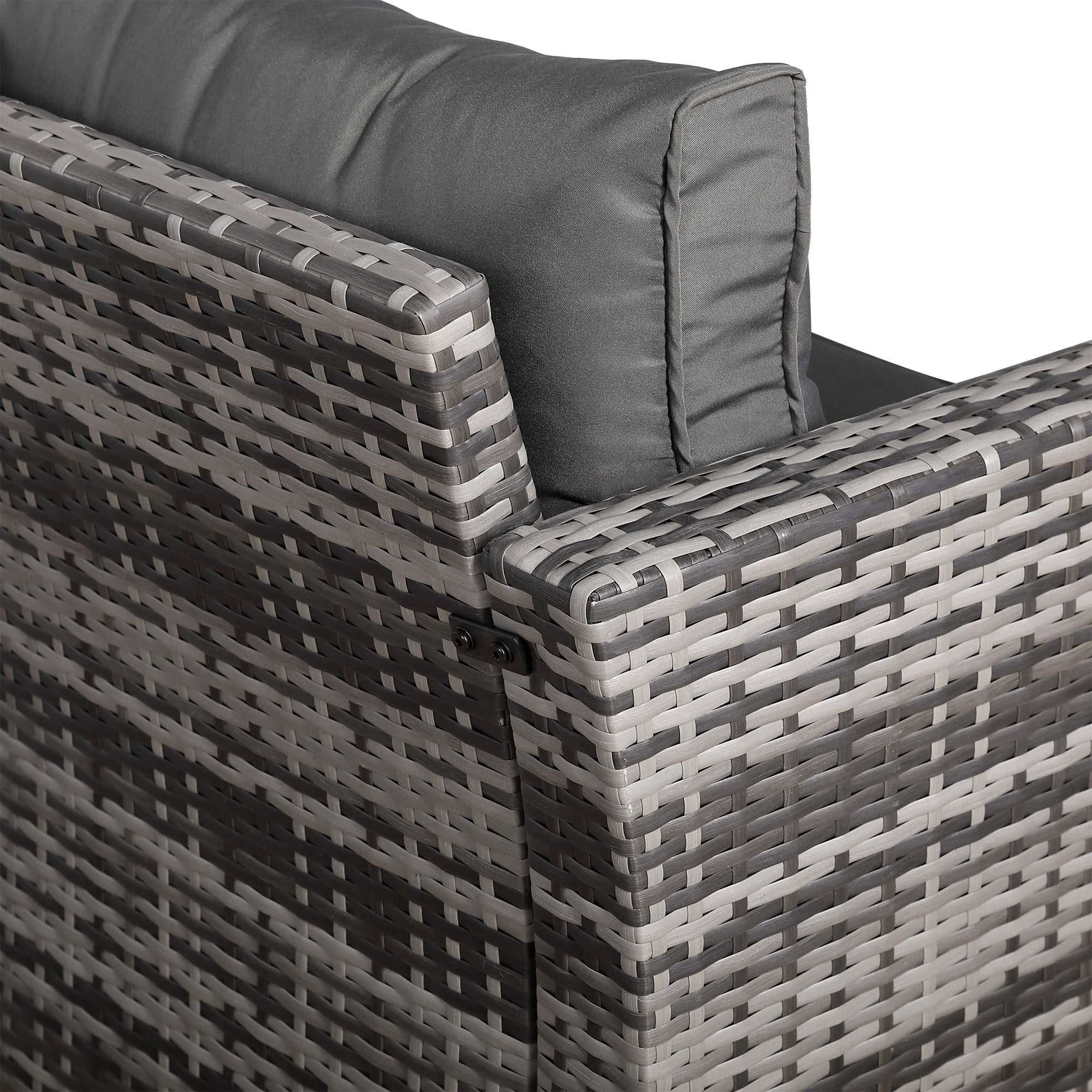 Dwuosobowa szara sofa rattanowa
