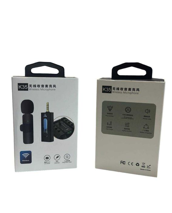 Мікрофон петличний  K35 Lavalier бездротовий 3,5 мм, для блогерів