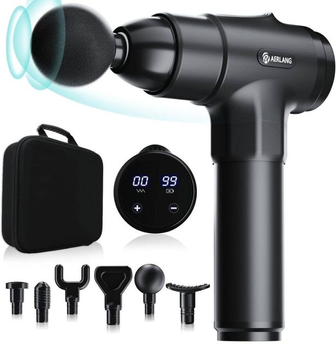 Масажний пістолет AERLANG для глибокого масажу м'язів, 20 швидкостей,