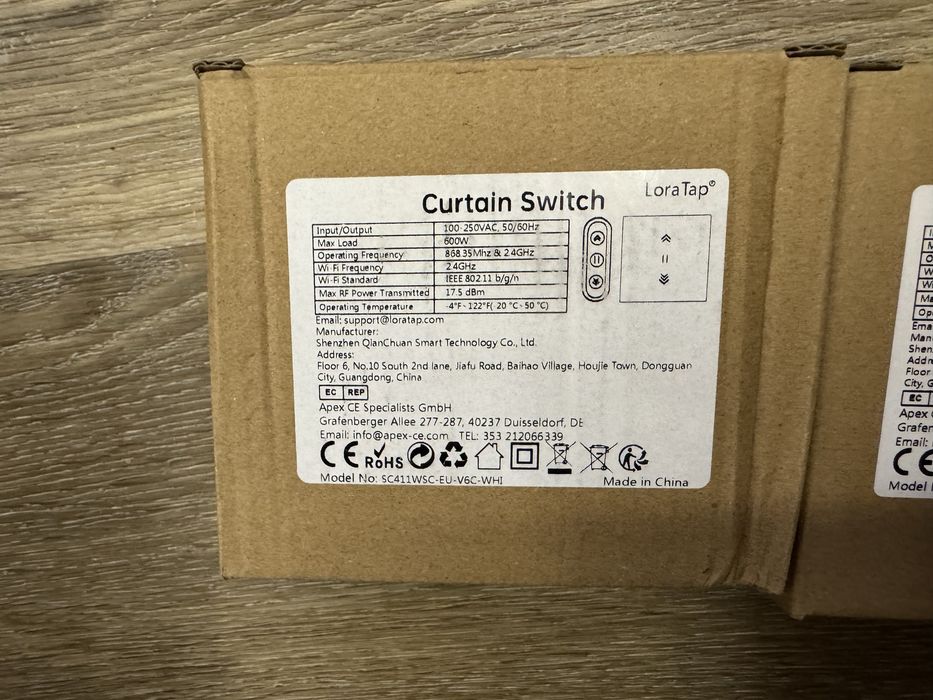 LoraTap Tuya Smart Interrupetor Estores/Cortinas