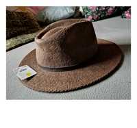 RESERVED pleciony letni przewiewny kapelusz panama hawana fedora NOWY!